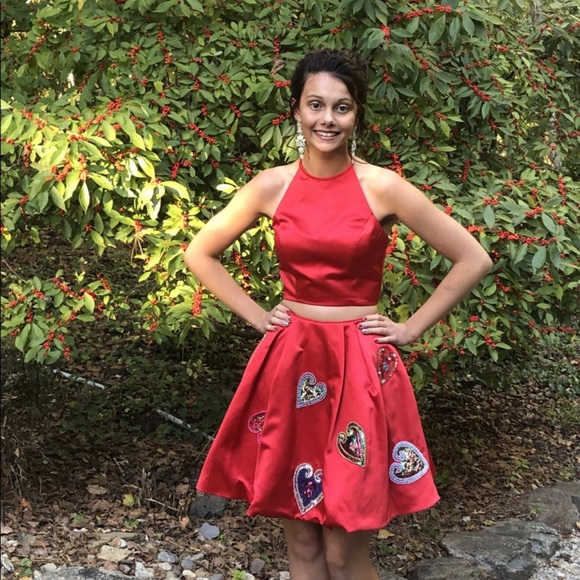 Sherri Hill Size 0 Red Two Piece. Bought At Universal Bridal And Prom | Color: Red | Size: 0 | Angeliassmith21's Closet